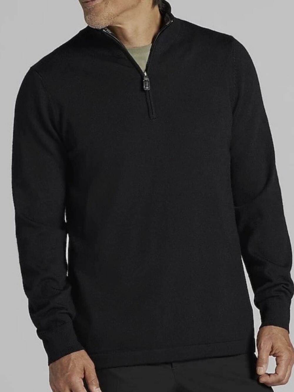 Joseph Abboud 3/4 zip Pima Cotton Black Pullover Sz Small